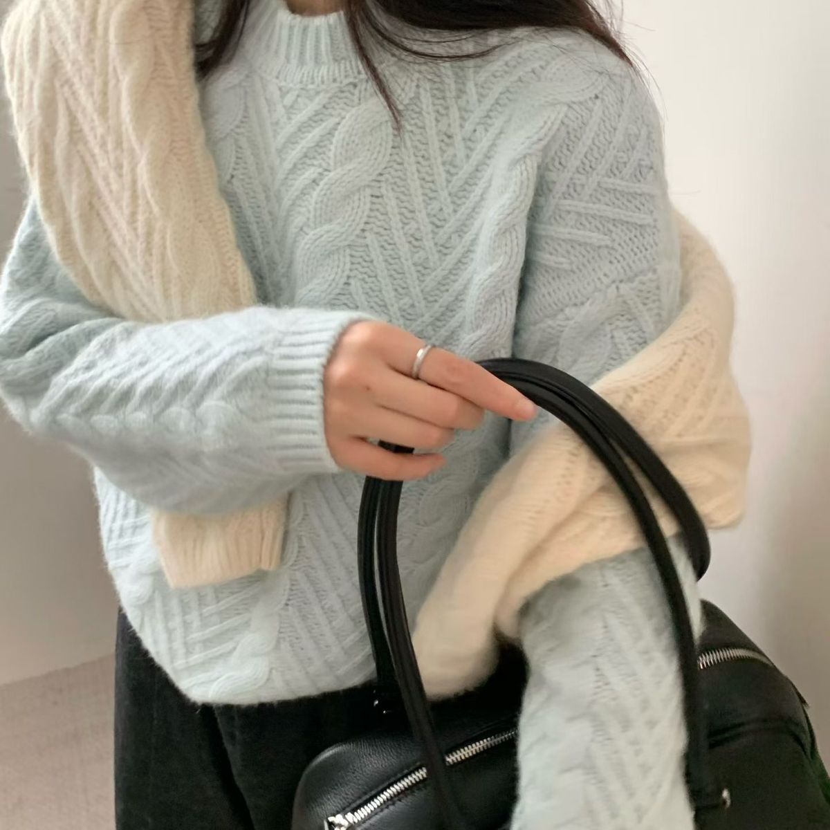 mpling.饺子家-系撞色线针织衫保暖毛衣（含27.1绵羊毛）087-8836