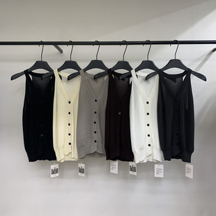 夏上新天丝珠 edit 质感排扣挂脖针织马甲7750 Yvon 一丸