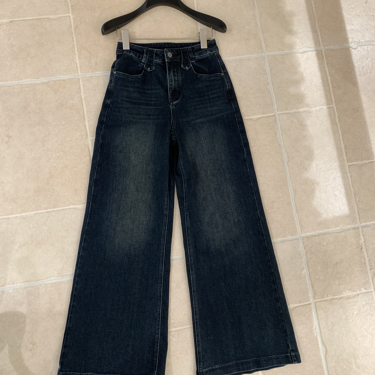 Vaoom-腿长2米八版型超棒微喇阔腿超显腿长牛仔裤(含68棉料)KT258图片