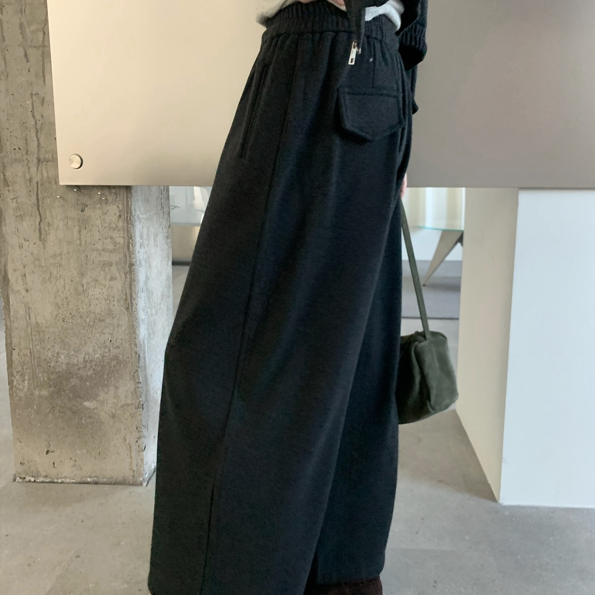 eternal.西子-全松紧加绒不挑人宽松显瘦百搭质感加厚休闲裤51752