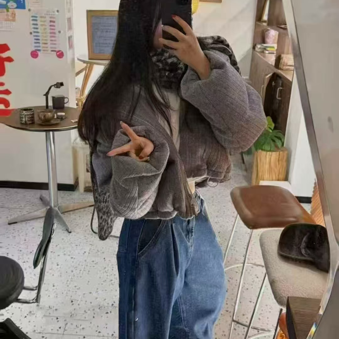 买手严选-韩锐池-新韩系慵懒风连帽宽松绗缝保暖羽绒服外套82165W