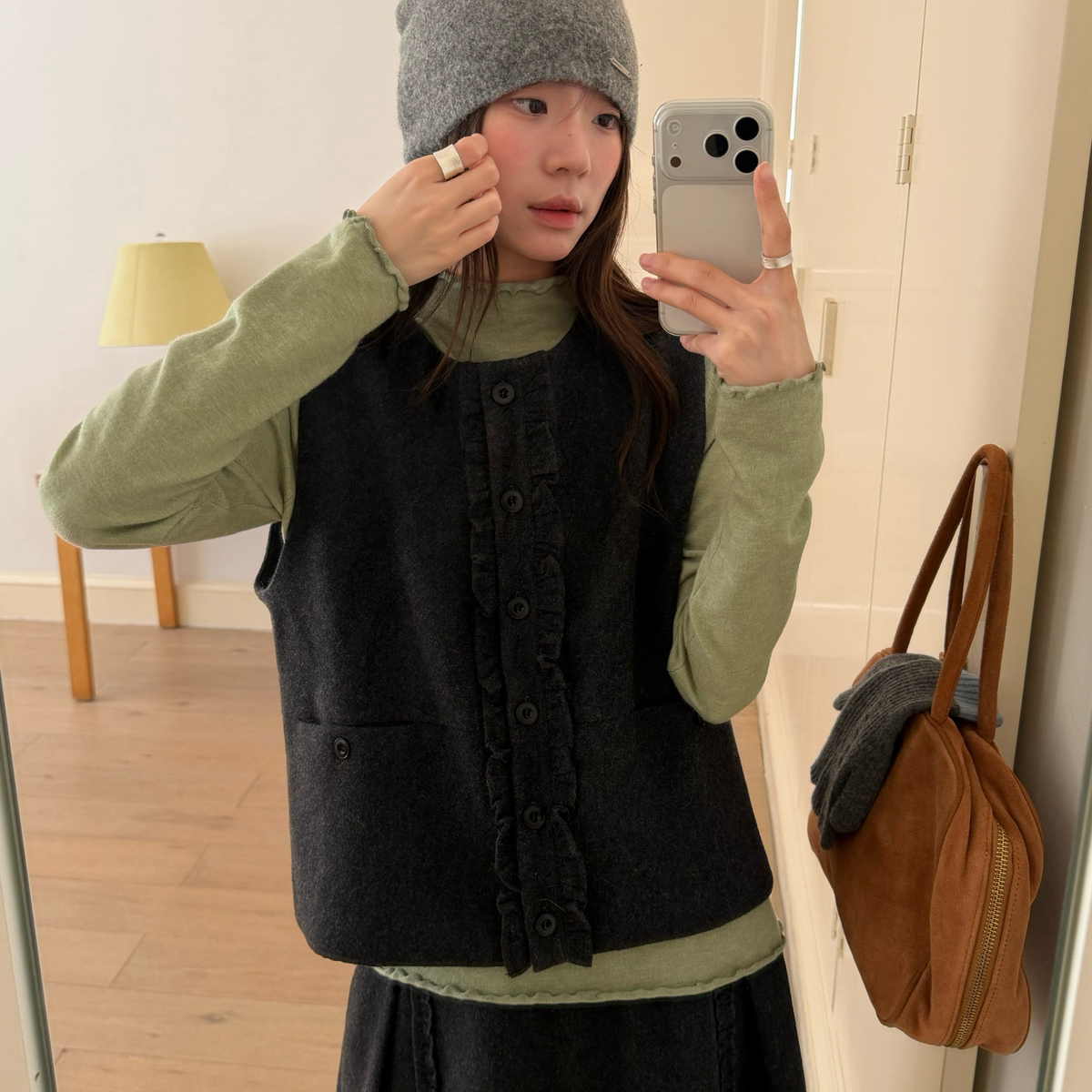 WANDER-冬上新花边门襟马甲（含50羊毛）5228