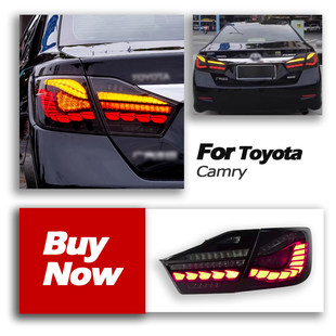 LED龙鳞款 七代凯美瑞尾灯总成改装 后尾灯流光转向灯 14款 适用于12