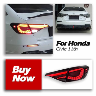 适用于2022款 LED后尾灯流光转向灯 十一代思域龙鳞尾灯总成改装