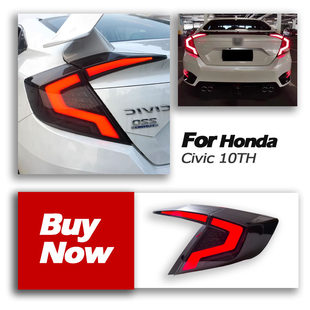 RGB镰刀款 十代思域尾灯总成改装 LED后尾灯流光转向 20款 适用于16