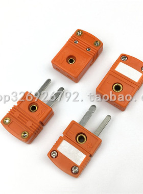 欧米伽热电偶迷你插头N型连接器SMPW-N-MF热电偶公母橙色插头插座