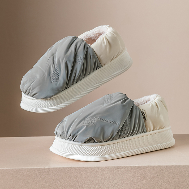 轻臣秋冬加厚保暖静音情侣棉拖