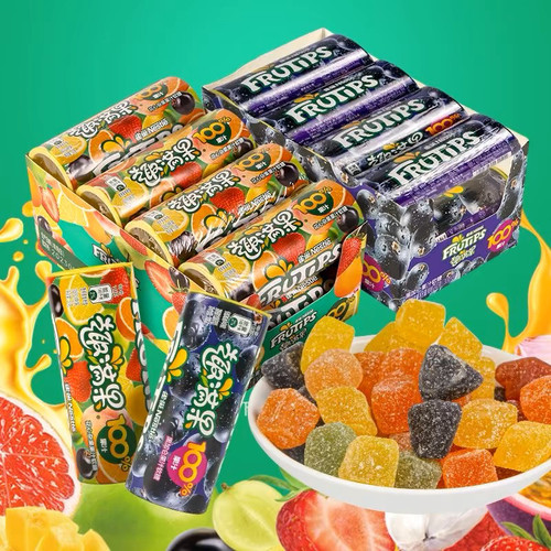 雀巢Nestle趣满果水果汁软糖橡皮糖黑加仑儿童糖果30g零食礼物