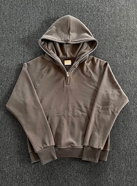 明亮叔出品第三季3rd上帝灰半拉链连帽长袖卫衣 高街风格叠穿上衣