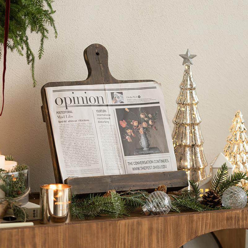 方寸时光美式田园桌面杉木阅读架桌摆立式支撑书报架菜谱架琴谱架