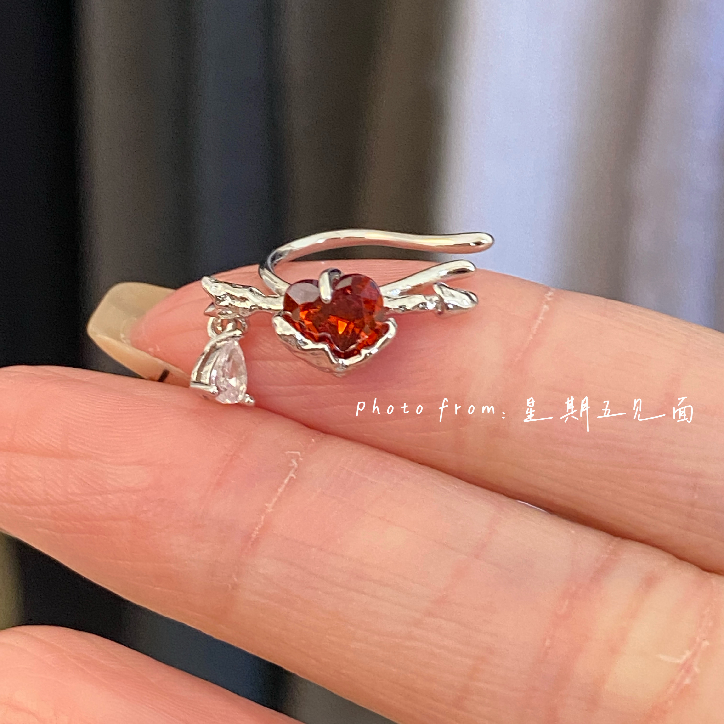 原创设计丘比特之箭爱心银耳夹