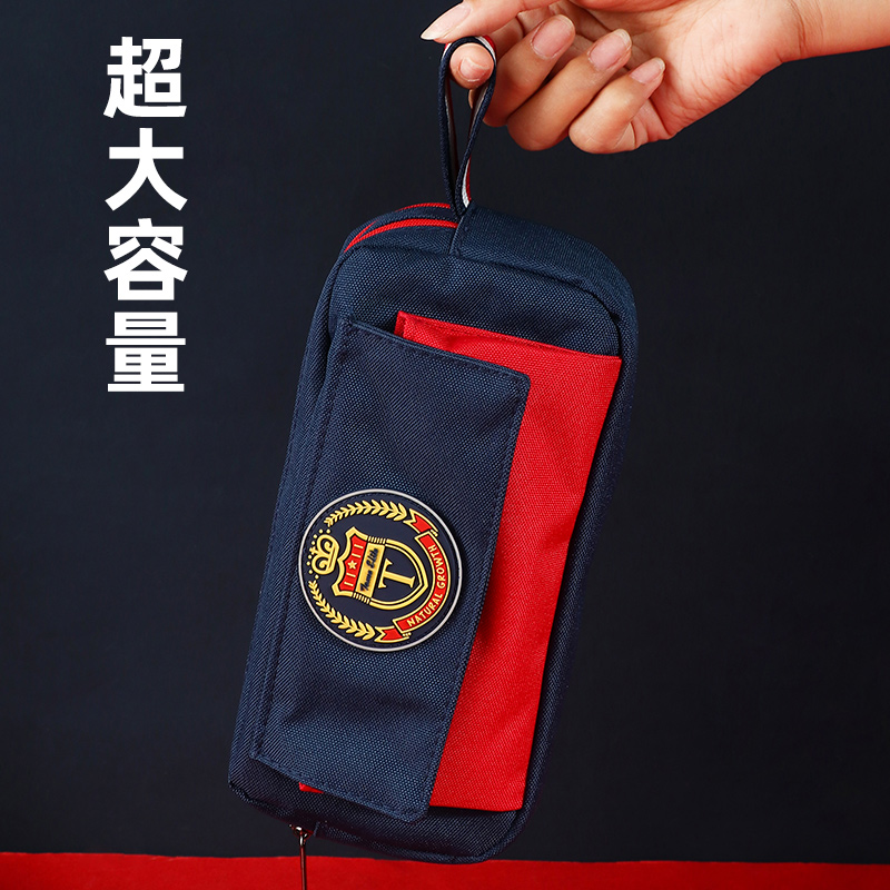英伦风手提笔袋双层大容量文具袋