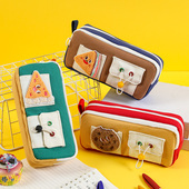 TOME原创个性 美味食物笔袋双层大容量小学生文具盒可放20cm直尺高颜值可爱ins文具拉链笔盒