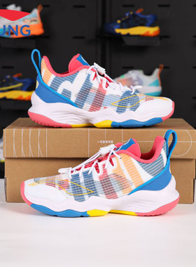 李宁儿童篮球鞋男大童音速8春秋款透气弹力减震比赛运动鞋YKBS046