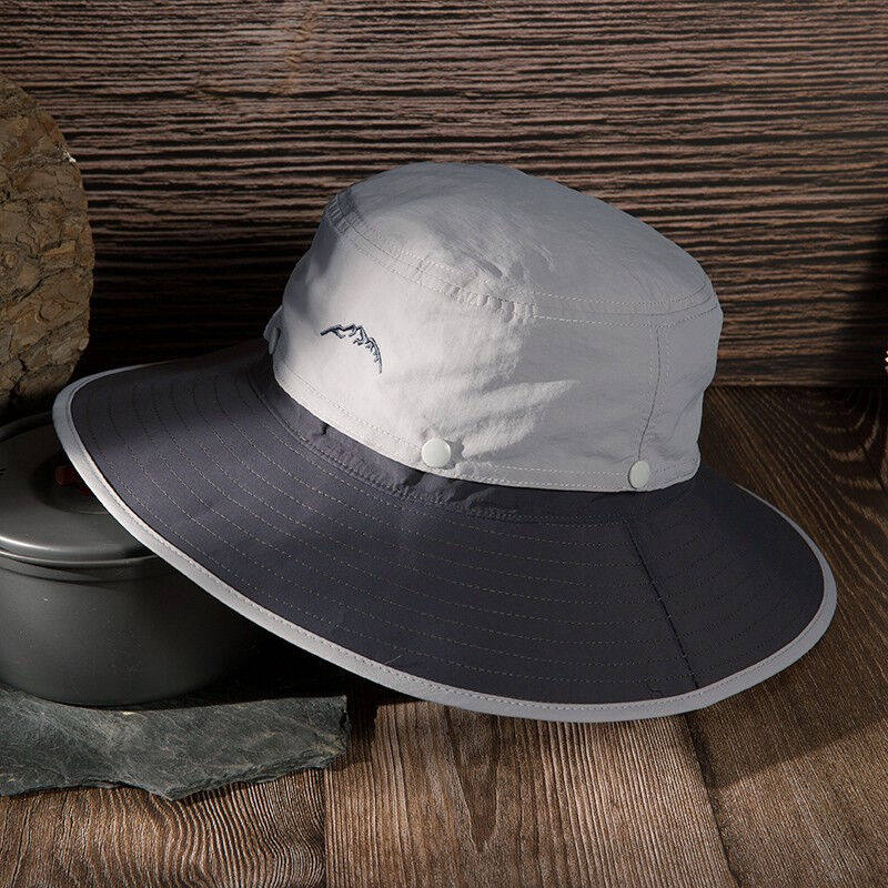 黛莎夏季遮阳帽男防晒钓鱼帽户外太阳帽防紫外线可折叠透气渔夫帽