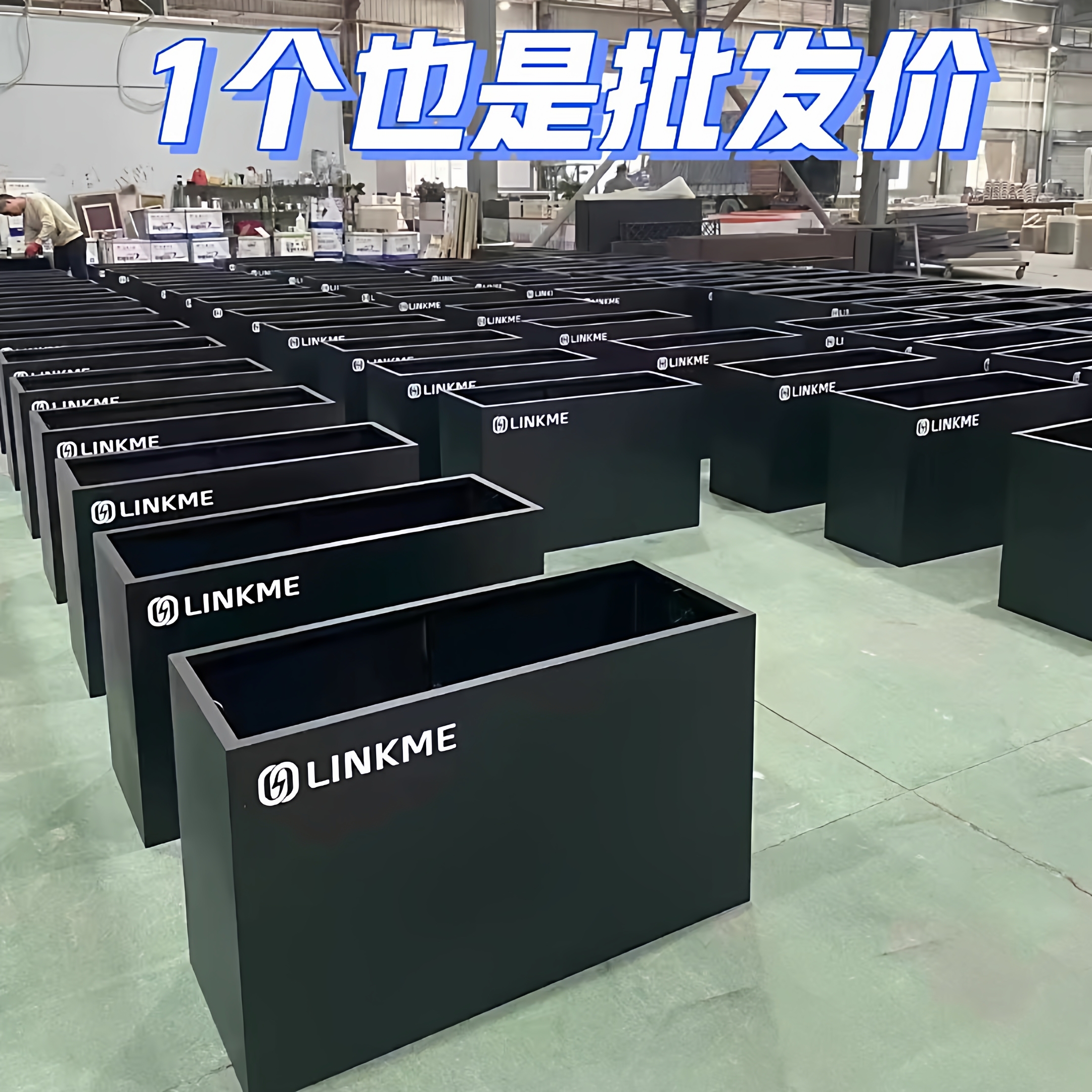 户外不锈钢花箱组合商业街咖啡厅阳台长方形花坛景观花槽小区围栏