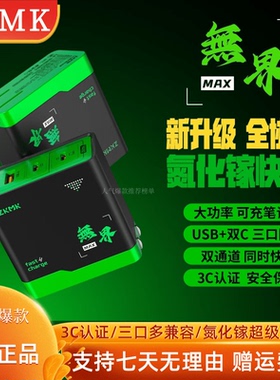 ZKMK氮化镓充电器无界Max三口超级快充低温PD闪充适用苹果17安卓