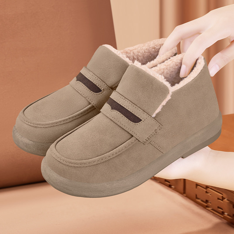老北京布鞋女2025冬季新款保暖加绒加厚棉鞋外穿一脚蹬软底豆豆鞋,女鞋,棉鞋,淘宝优惠券,粉丝福利购,淘宝优惠卷
