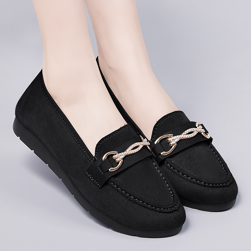 老北京布鞋女新款品牌上班鞋工作黑色不累脚酒店久站春秋豆豆鞋子