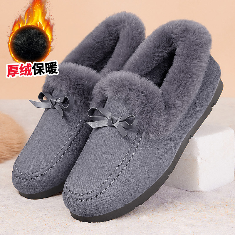 棉鞋女冬季加绒加厚休闲一脚蹬奶奶妈妈老北京布鞋毛毛秋豆豆鞋子,女鞋,乐福鞋（豆豆鞋）,淘宝优惠券,粉丝福利购,淘宝优惠卷