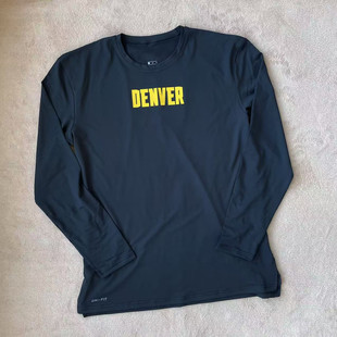 掘金城市版T恤 约基奇高弹速干运动篮球休闲训练服热身投篮服长袖