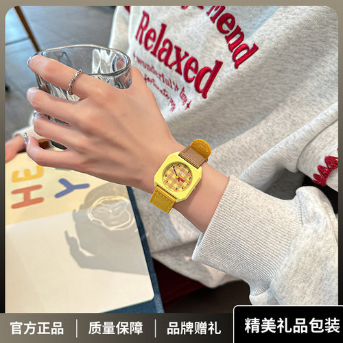 GCCLIYO歌莉侑25年新款小方块手表简约时尚活力拼色撞色腕表学生