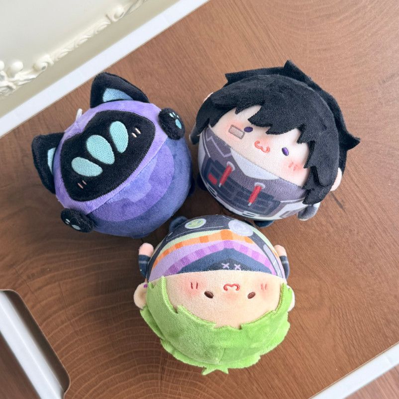 无畏契约瓦罗兰特爆款同人10cm圆滚滚棉花娃娃可爱毛绒公仔挂件