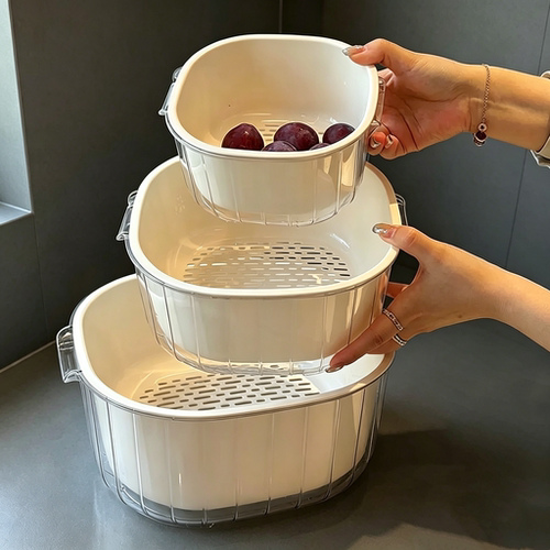 日本新款双层洗菜盆厨房沥水篮
