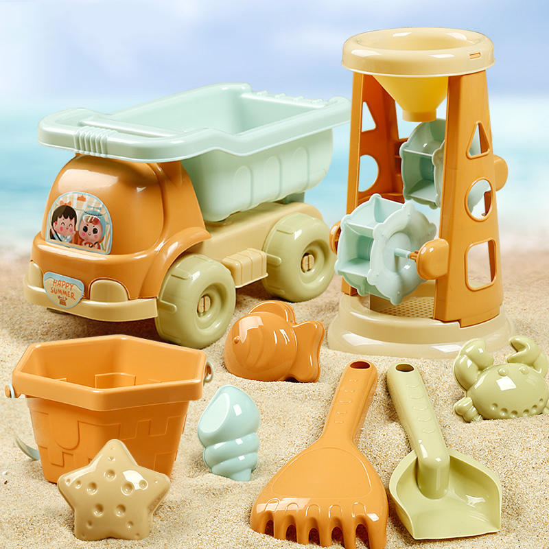 儿童沙滩玩具车套装挖沙工具