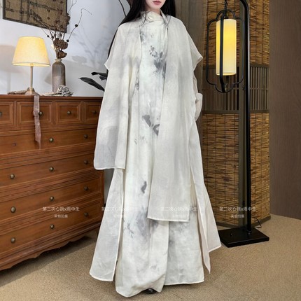 2025新品「雨中生」侘寂 |草木染新中式披肩外套衬衫大褂风衣长裙