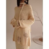 补 第二次心跳x雨中生 针织套头毛衣扎染长袖 春季 上衣半身裙套装