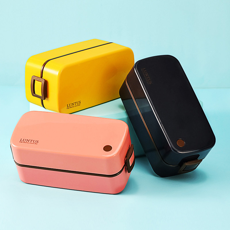 asvel简约大众塑料分层便当饭盒