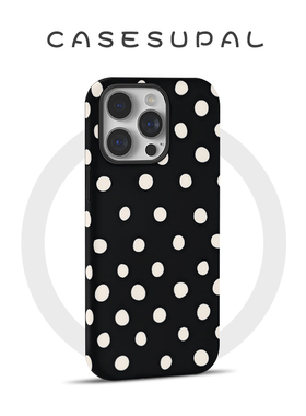 适用于iPhone17promax新款苹果16plus网红手机壳15pro/14菲林磁吸13小众高级感黑底波点12二合一XR防摔保护套