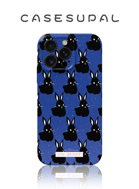 适用于iPhone17promax苹果16小米15新款华为mate70荣耀400手机壳趣味黑色兔子vivos30opporeno14一加ACE5菲林