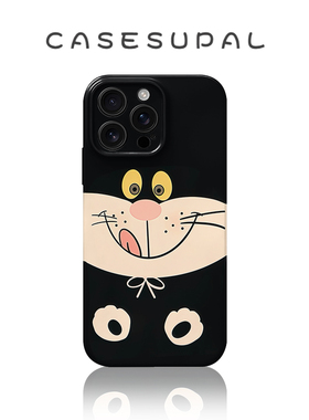 适用于iPhone17promax苹果16小米15新款华为mate70荣耀400手机壳趣味黑色猫咪vivos30opporeno14一加ACE5菲林