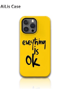 适用于iPhone16promax新款苹果15网红手机壳14/13菲林12ins简约黄色英文字母11二合一XR防摔xsmax8plus小众7