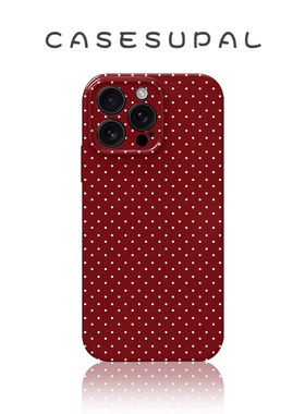 适用iPhone17苹果16手机壳华为mate80新款oppofindx9菲林荣耀500全包小米17复古红色波点vivos50小众一加ACE6