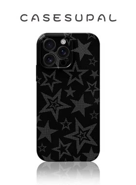 适用于iPhone17苹果16手机壳华为nova15新款oppofindx9菲林荣耀500全包小米17黑色模糊星星vivos50一加ACE6