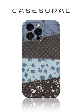 适用iPhone17苹果16手机壳华为p80新款oppofindx9菲林小米17全包荣耀magic8复古拼接小碎花vivox300pro一加15