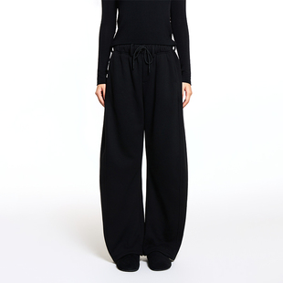 EATMI「模块暖裤」秋冬重磅醋酸羊毛卫裤保暖修腿型弧形休闲长裤