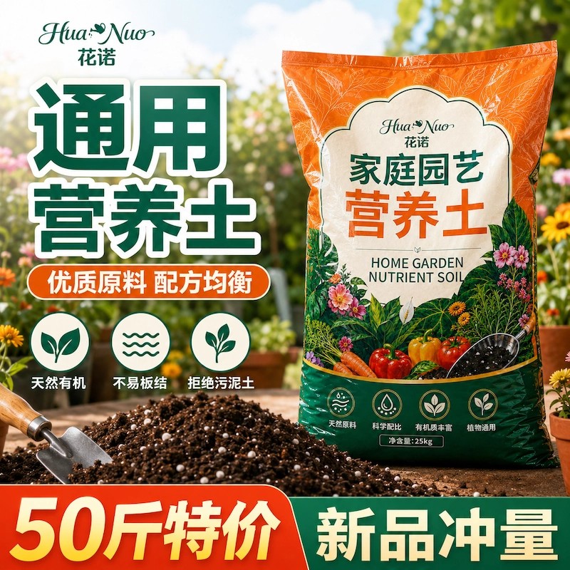 50斤花土营养土通用型家用花泥养花专用绿植种花种菜有机土壤种植图片
