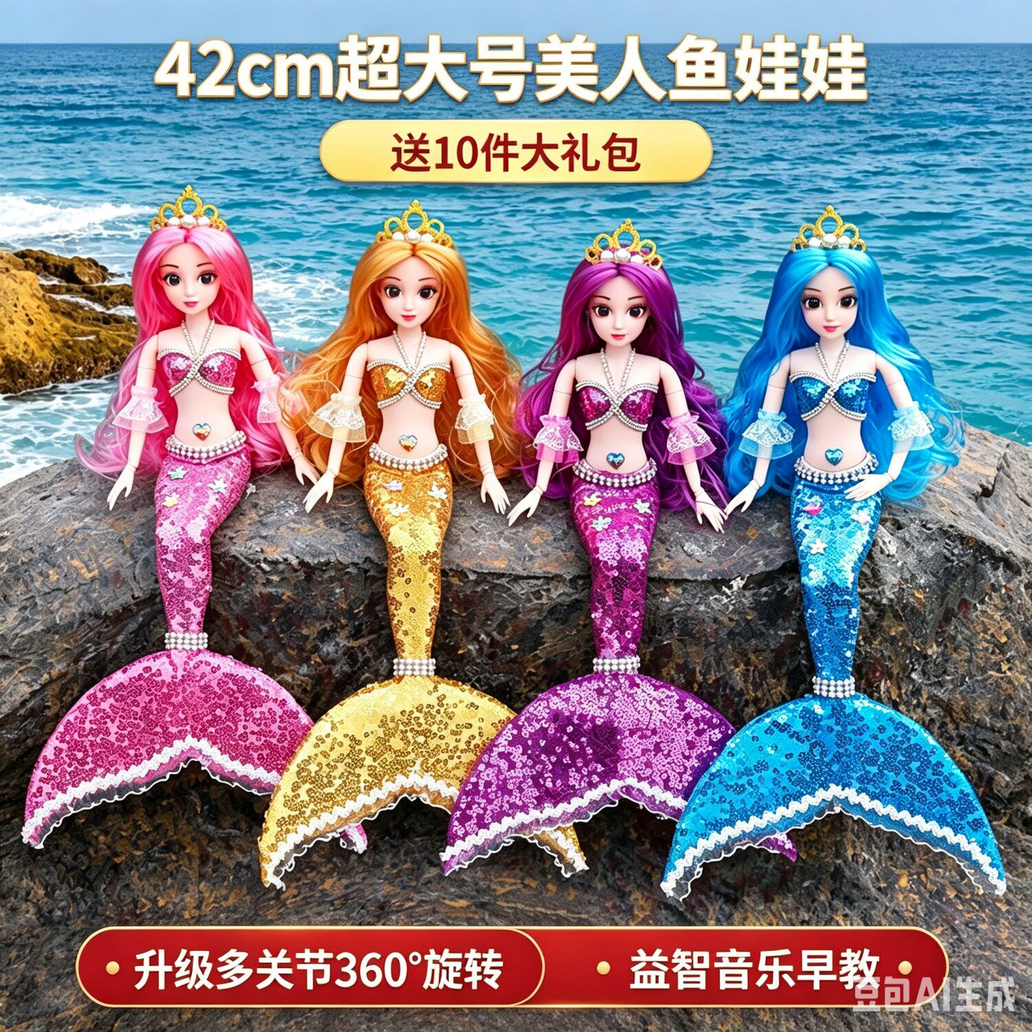 美人鱼公主洋娃娃儿童戏水手工
