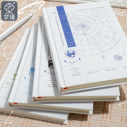 梦瑾新款硬壳笔记本本子高颜值精装本卡通动漫风加厚学生用课堂笔记考研用横线本记录a5办公记事本批发