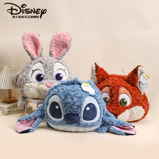 迪士尼正版 授权疯狂动物城尼克狐朱迪毛绒双肩包史迪仔大头玩偶包