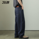 日系复古莱赛尔牛仔裤 宽松休闲长裤 男直筒新款 潮流原色阔腿弯刀裤
