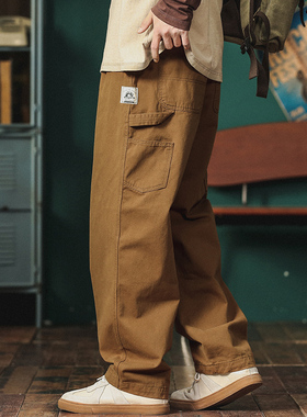 美式复古vibe伐木裤男夏季新款宽松直筒工装裤日系潮牌百搭休闲裤