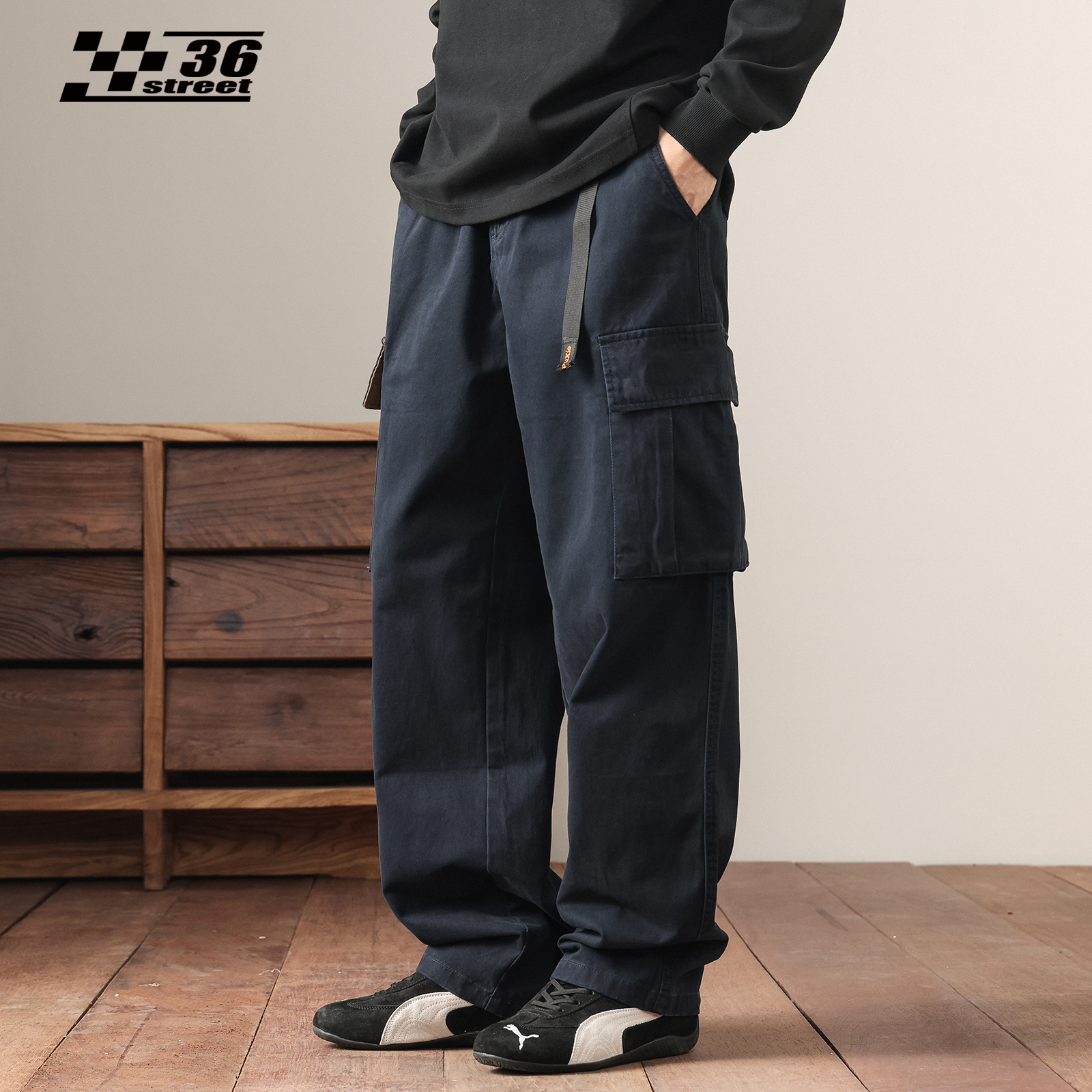 日系复古工装裤男高街潮牌休闲裤