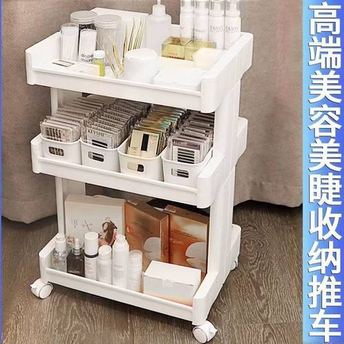 美睫专用小推车美甲美容院工具车移动睫毛收纳盒美容车推车置物架