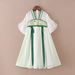 六一儿童表演服装女童汉服连衣裙夏装古装唐装中国风襦裙男孩古风