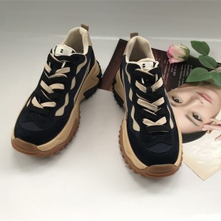 休闲辣妹潮爆百L时尚 复古撞色D老爹鞋 女春秋齿轮增高休闲运动鞋
